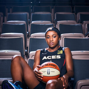 Las Vegas, NV - May 2, 2019: Jackie Young 2019 WNBA draft no. 1 pick to the Las Vegas Aces, photographed at the Mandalay Bay Events Center. (Saeed Rahbaran for ESPN Magazine)